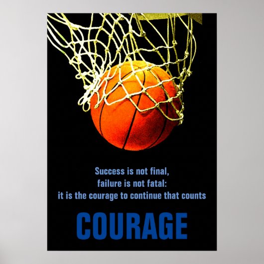 Succes houdt Basketball Inspirerend onder druk Poster (Voorkant)