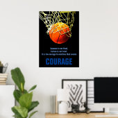 Succes houdt Basketball Inspirerend onder druk Poster (Thuiskantoor)