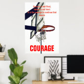 Succes houdt Basketball Inspirerend onder druk Poster (Thuiskantoor)