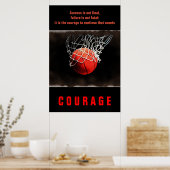 Succes houdt Basketball Inspirerend onder druk Poster (Keuken)