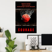 Succes houdt Basketball Inspirerend onder druk Poster (Thuiskantoor)