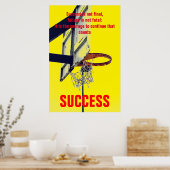 Succes houdt Basketball Inspirerend onder druk Poster (Keuken)