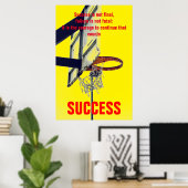 Succes houdt Basketball Inspirerend onder druk Poster (Thuiskantoor)