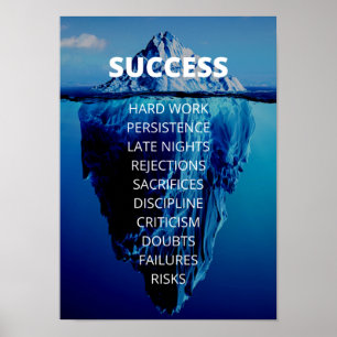 Succes Iceberg Entrepreneur & Kantoor Motivatie Poster