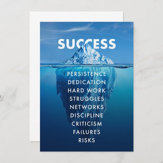 Succes Iceberg hard work Kaart (Voorkant / Achterkant)