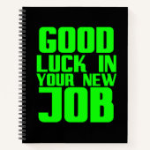 Succes in je nieuwe baan grappige cadeaus voor de  notitieboek (Voorkant)