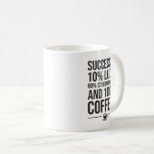 Succes is 100 procent koffie - Grappig Motivatie Koffiemok (Voorkant rechts)
