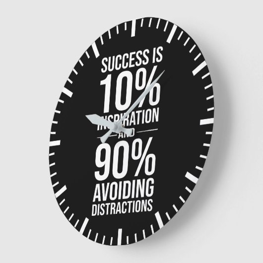 Succes is 90% afleiding vermijden, grappige drukte grote klok (Hoek)