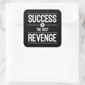 Succes is de beste prijsopgave voor inkomsten vierkante sticker (Tas)
