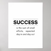 Succes is de optelsom van kleine inspanningen - Mo Poster (Voorkant)