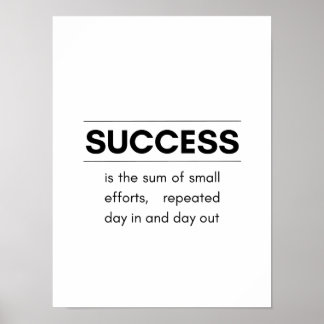 Succes is de optelsom van kleine inspanningen - Mo Poster