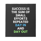 succes is de som van kleine inspanningen notitieblok (Voorkant)