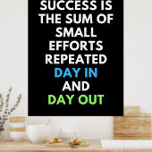 succes is de som van kleine inspanningen poster (Keuken)