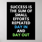 succes is de som van kleine inspanningen poster (Voorkant)