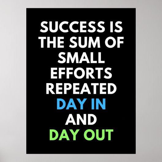 succes is de som van kleine inspanningen poster (Voorkant)