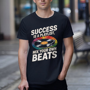 Succes is een afspeellijst Inspirerend Retro Vinyl T-shirt