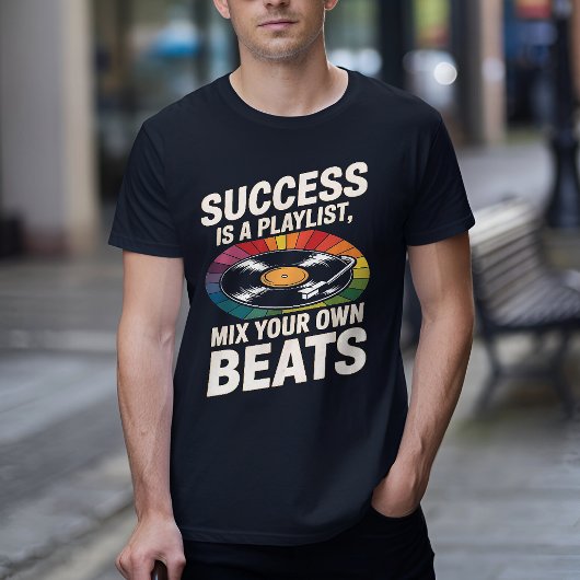 Succes is een afspeellijst Inspirerend Retro Vinyl T-shirt