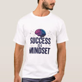 Succes is een mindset Motivatie roze blauwe tekst T-shirt (Voorkant)