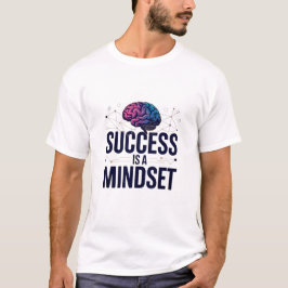 Succes is een mindset Motivatie roze blauwe tekst T-shirt