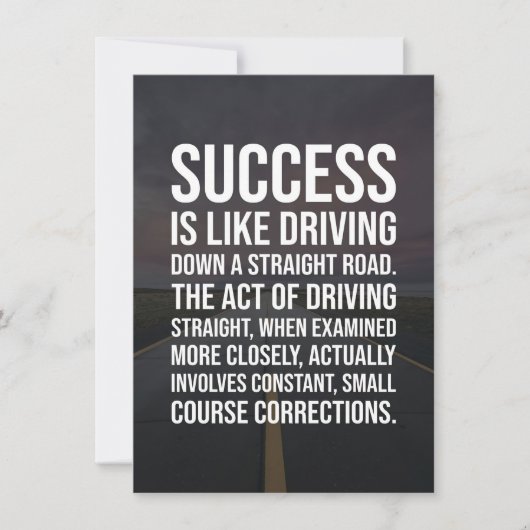 Succes Is Een Rechte Weg Kaart (Voorkant)