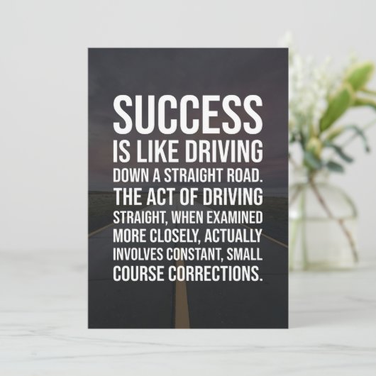 Succes is een rechte weg save the date (Staand voorkant)