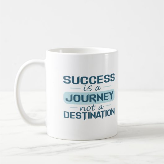 Succes is een reis, geen bestemming koffiemok (Links)