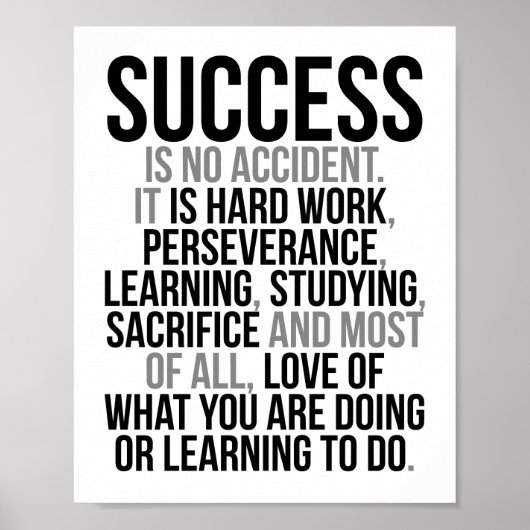 Succes is geen ongeval poster (Voorkant)