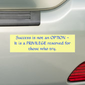 Succes is geen optie bumpersticker (Op auto)