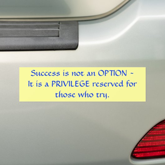Succes is geen optie bumpersticker (Op auto)