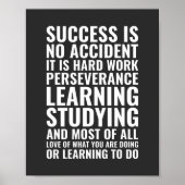 Succes is geen toeval, maar hard werken Motivatie Poster (Voorkant)
