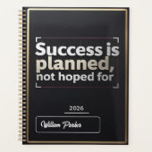 Succes is gepland, niet gehoopt” | Zwart & Goud Planner (Voorkant)