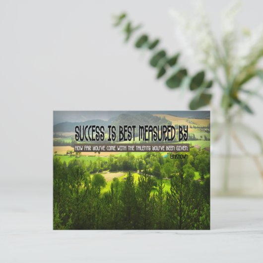 "Succes is het best gemeten" Inspirerend offerte Briefkaart (Staand voorkant)