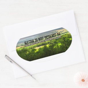 "Succes is het best gemeten" Inspirerend offerte Ovale Sticker