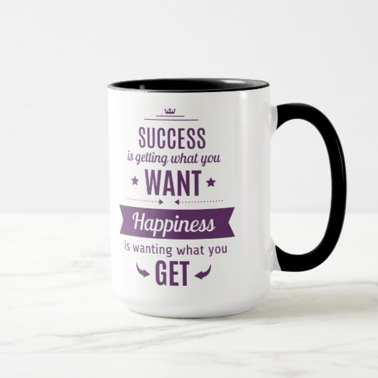 Succes is krijgen wat je wilt mok (Rechts)