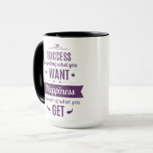 Succes is krijgen wat je wilt mok (Voorkant links)