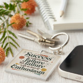 Succes Is Lopen Van Falen Naar Falen Sleutelhanger (Voorkant Rechts)