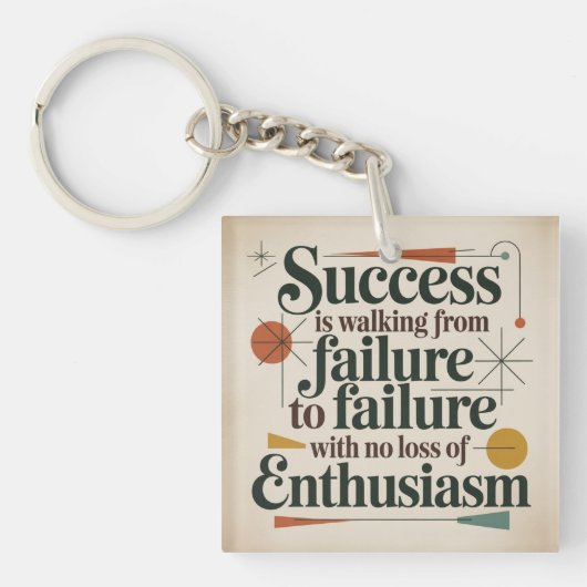 Succes Is Lopen Van Falen Naar Falen Sleutelhanger (voorkant)