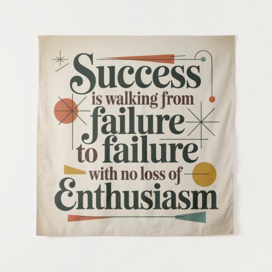 Succes Is Lopen Van Falen Naar Falen Wandkleed (Voorkant)