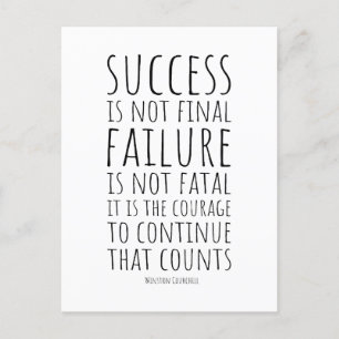 Succes is niet definitief, falen is niet fataal briefkaart