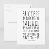 Succes is niet definitief, falen is niet fataal briefkaart (Voorkant / Achterkant)
