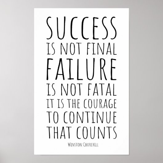 Succes is niet definitief, falen is niet fataal poster (Voorkant)