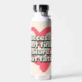Succes Is Niet Definitief Motiverende Retro Hart Waterfles (Links)