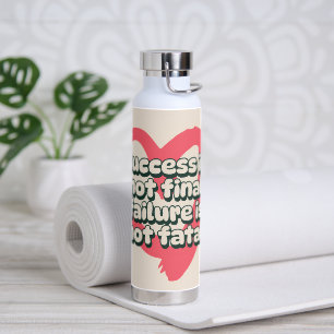 Succes Is Niet Definitief Motiverende Retro Hart Waterfles