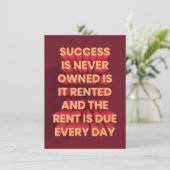 Succes Is Nooit Eigendom Is Het Kaart (Staand voorkant)