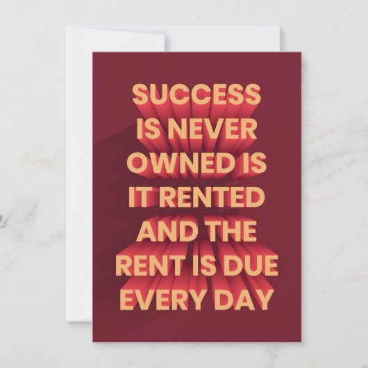 Succes Is Nooit Eigendom Is Het Kaart (Voorkant)