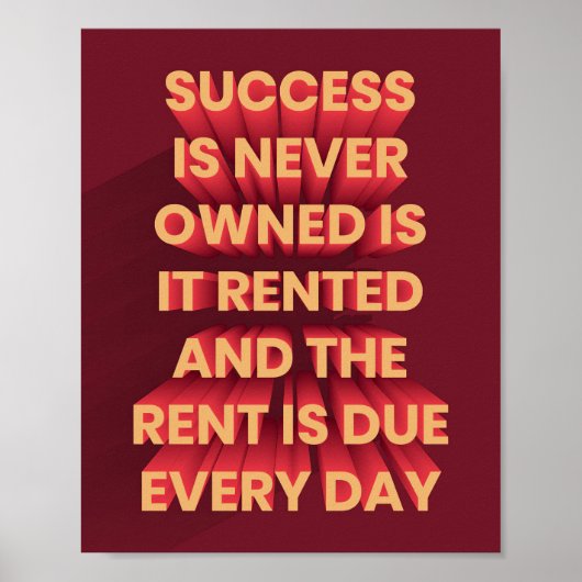 Succes is nooit eigendom, is het poster (Voorkant)