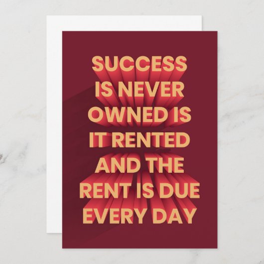 Succes is nooit eigendom, is het save the date (Voorkant / Achterkant)