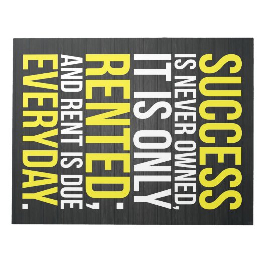 Succes Is Nooit Eigendom Notitieblok (Voorkant)