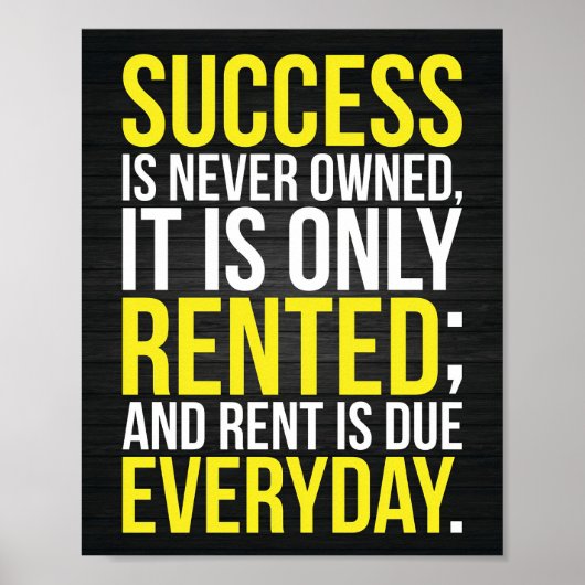 Succes is nooit eigendom poster (Voorkant)