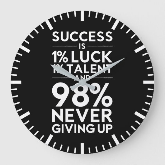 Succes is nooit opgeven - Motivatie Grote Klok (Voorkant)